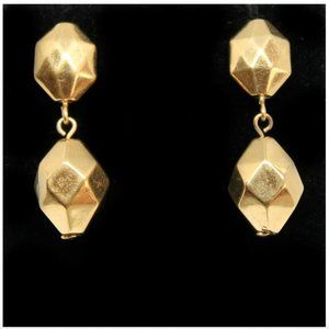 Vintage Gold Faceted Geometric Dangly Earrings | VTG | Wedding | Bridal | Bride